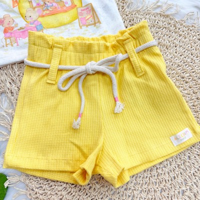  Conj. Blusa Ratinhas e Short - Areia e Amarelo